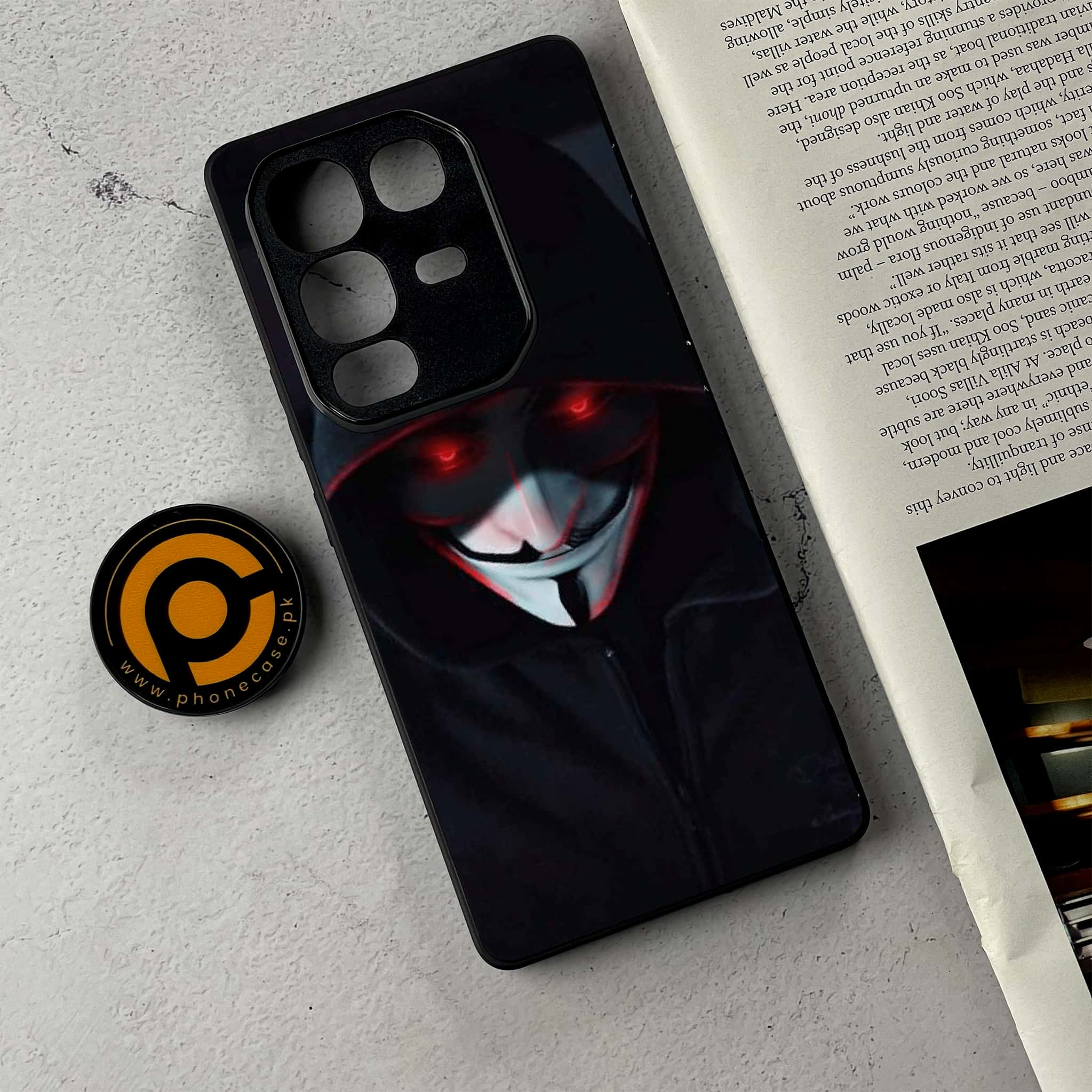 Infinix Note 50 Pro Plus - Black Art Series - Premium Metal Printed Soft Bumper Shockproof Case