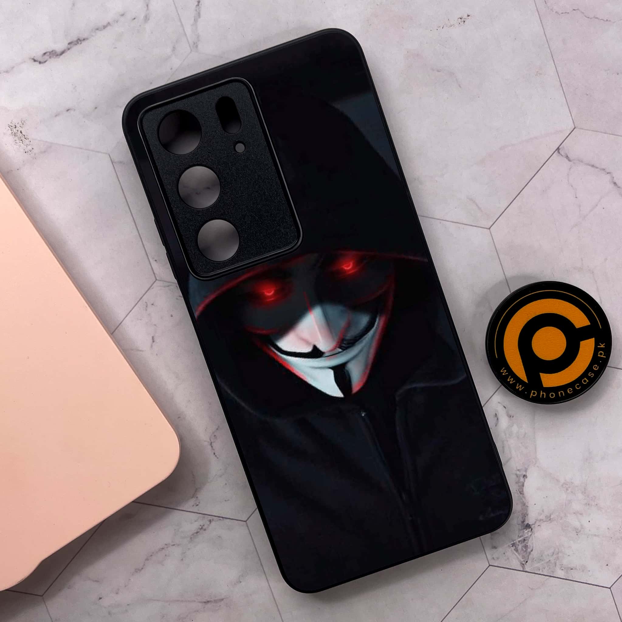 Realme C75x 4G - Black Art Series - Premium Metal Printed soft Bumper shock Proof Case
