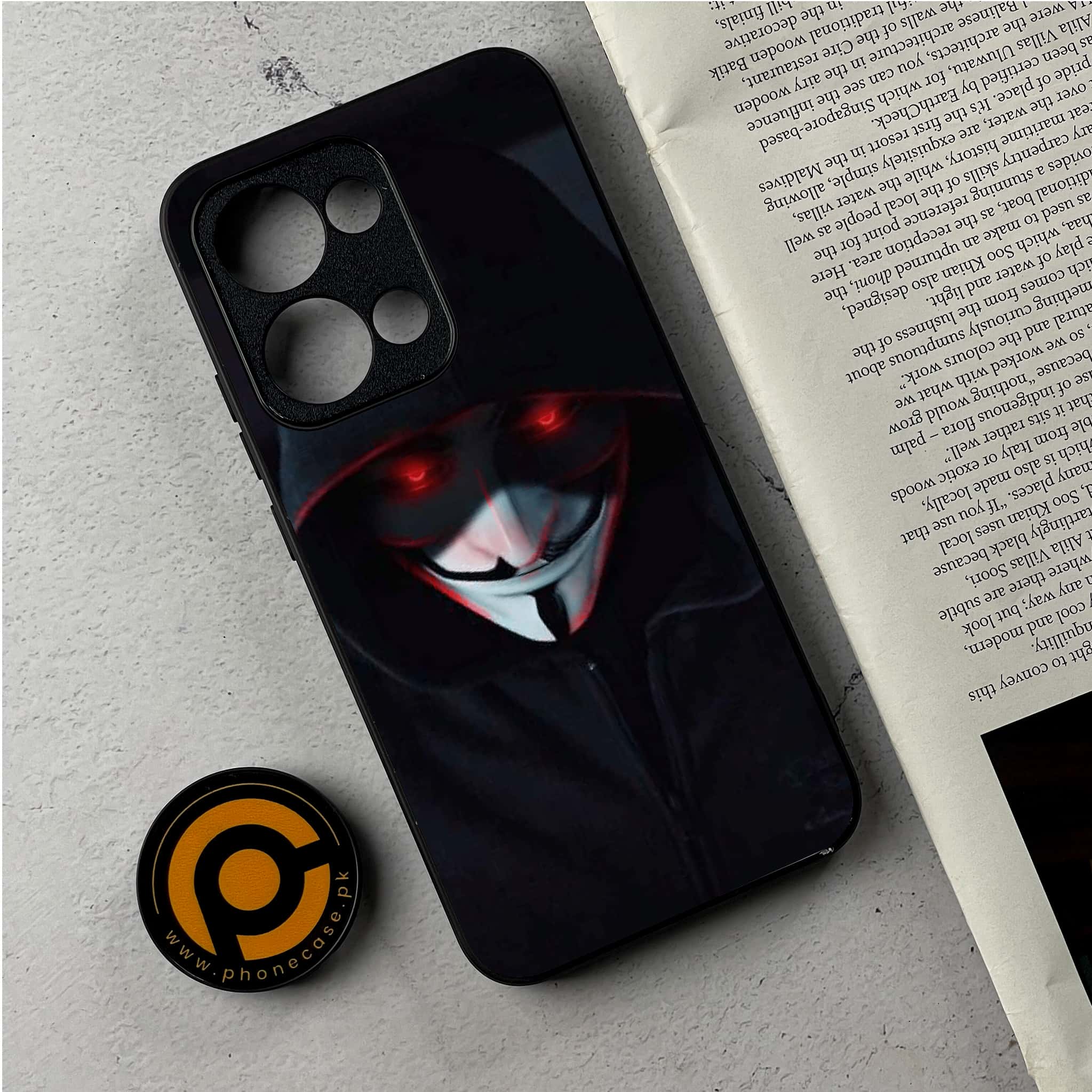 Oppo Reno 13 - Black Art Series - Premium Metal Printed Soft Bumper Shockproof Case
