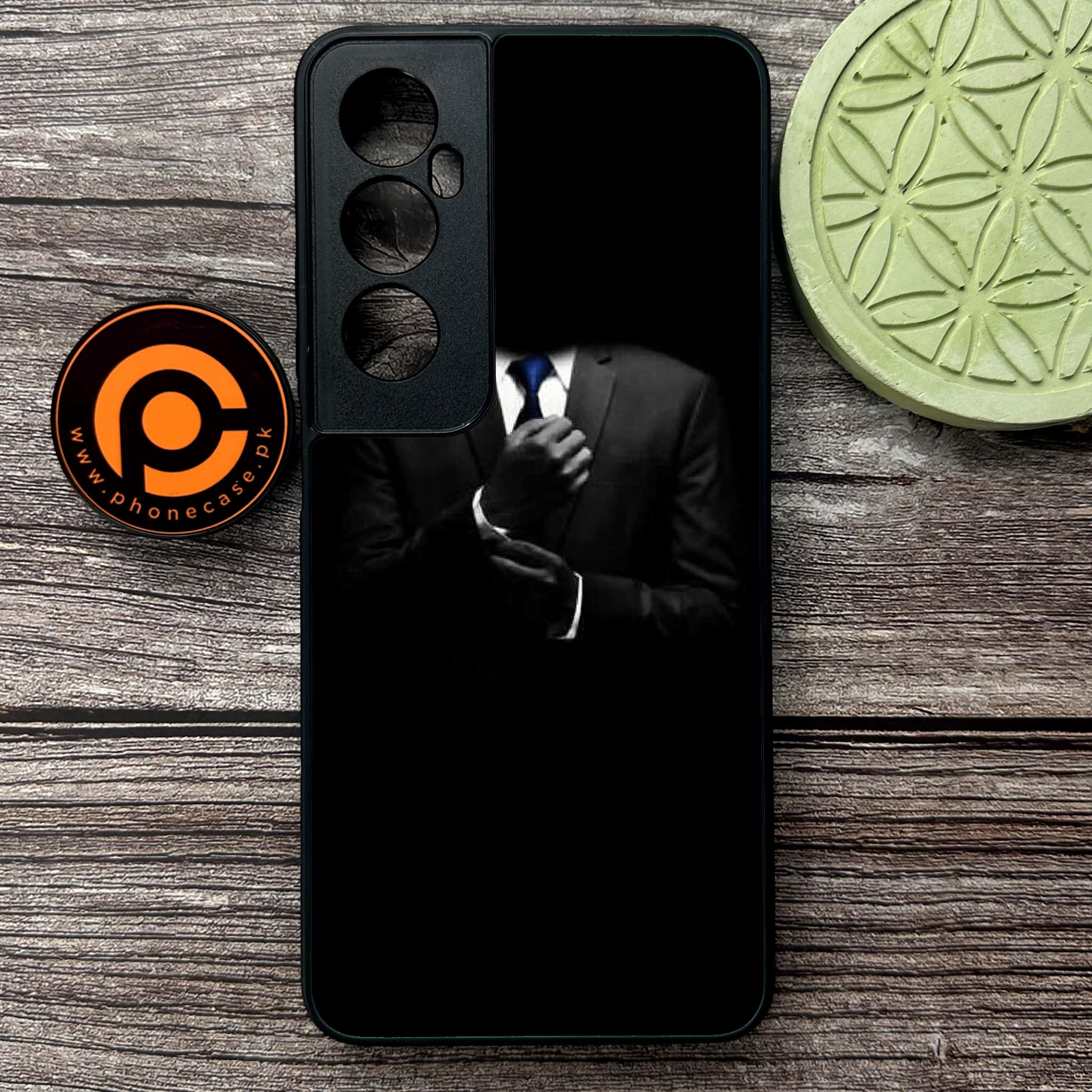 Realme C65  - Black Art Series - Premium Metal Printed soft Bumper shock Proof Case