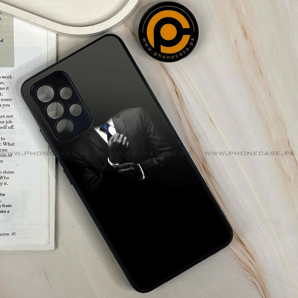 Samsung Galaxy A13- BLACK  Art Design 1 - Premium Printed Glass soft Bumper shock Proof CaseCS-28427