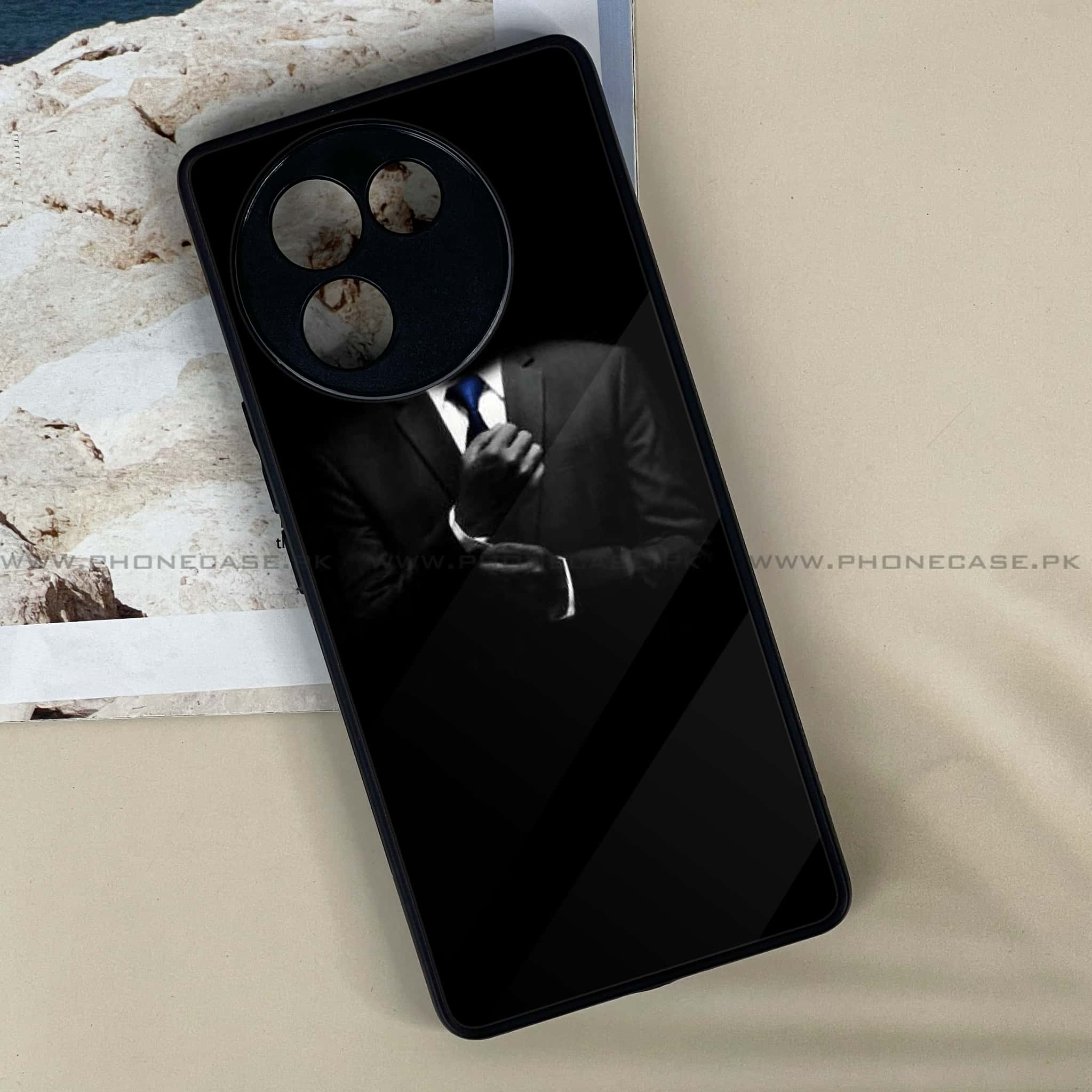 Vivo V30E - Black Art Series - Premium Printed Metal soft Bumper shock Proof Case