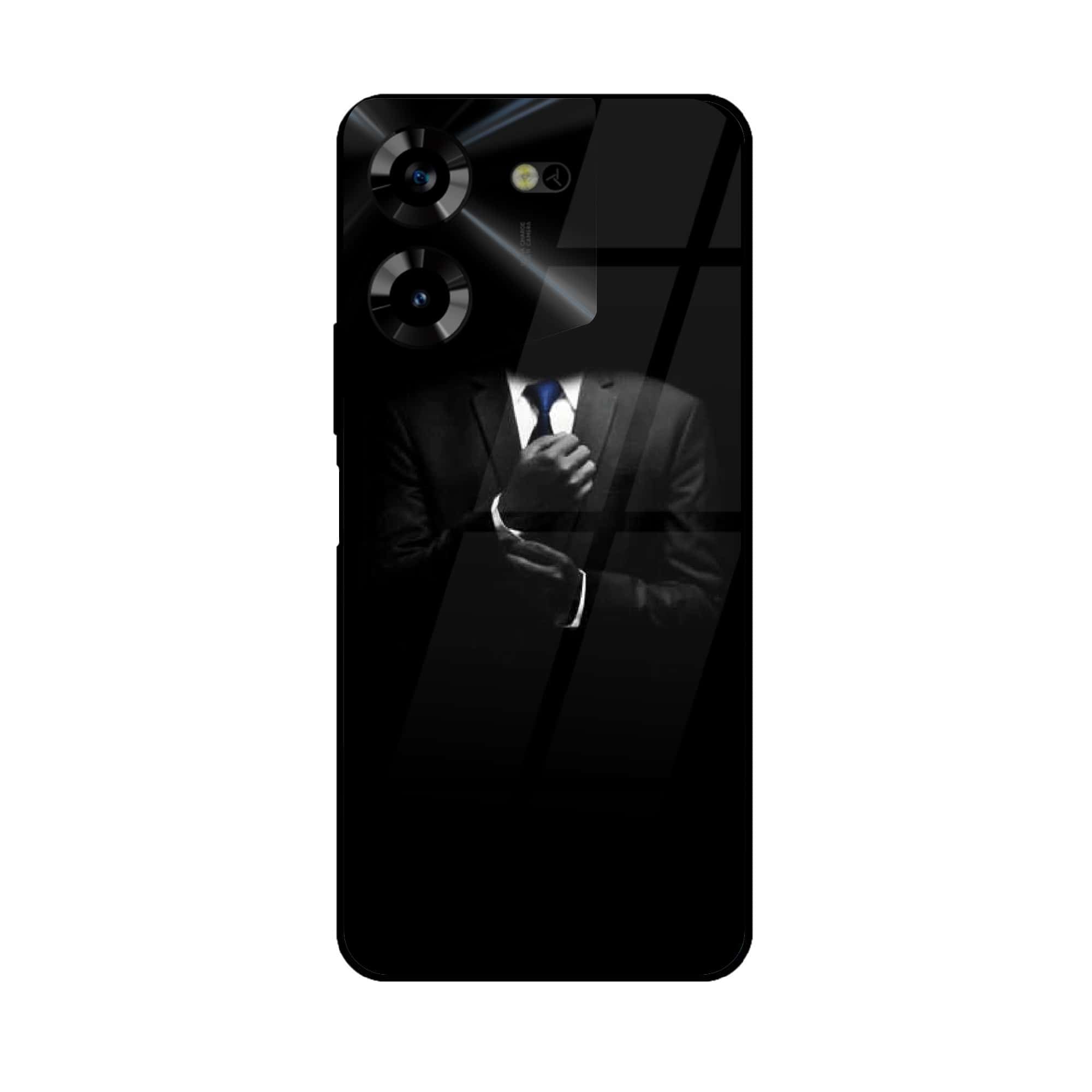 Tecno Pova 5 Pro - Black Art Series - Premium Printed Glass soft Bumper shock Proof Case