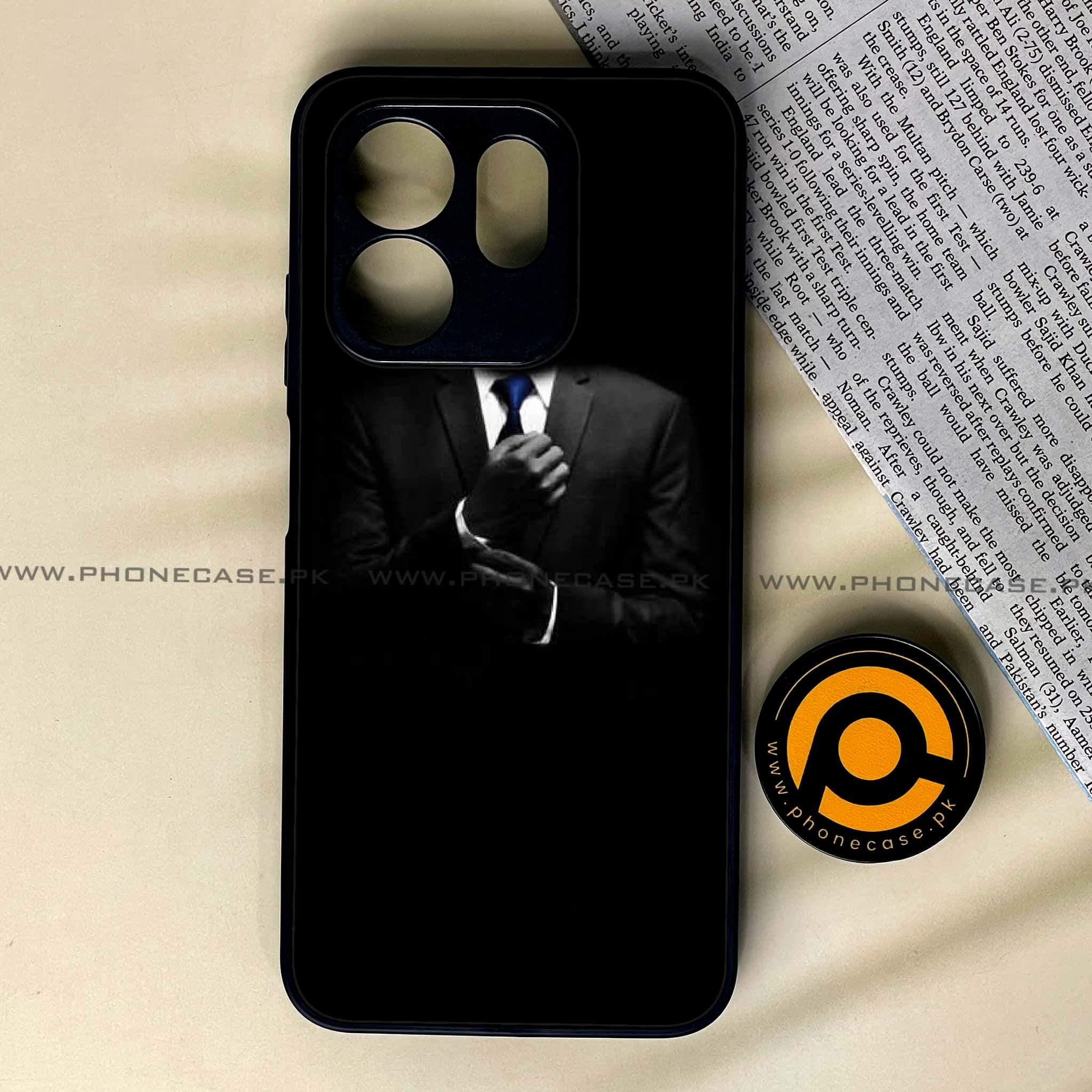Infinix Smart 9 HD - Black Art Series - Premium Metal Printed soft Bumper shock Proof Case