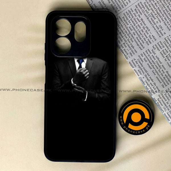 Infinix Smart 9 HD - Black Art Series - Premium Metal Printed soft Bumper shock Proof Case