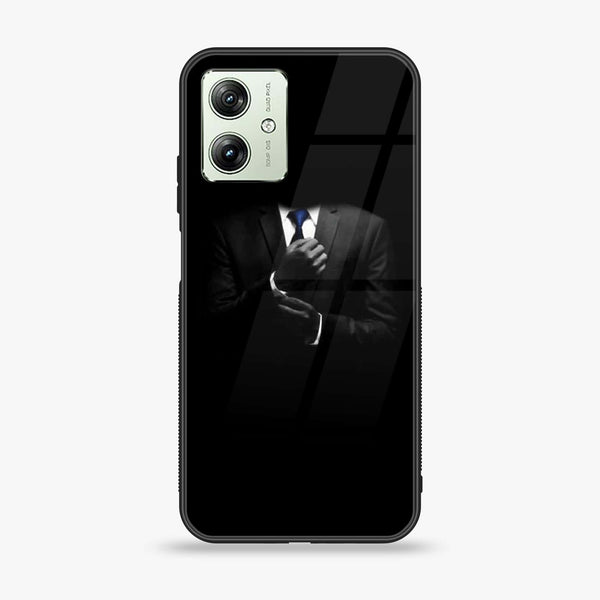 Motorola Moto G54 - Black Art  Design 1- Premium Printed Glass soft Bumper shock Proof Case CS-18325