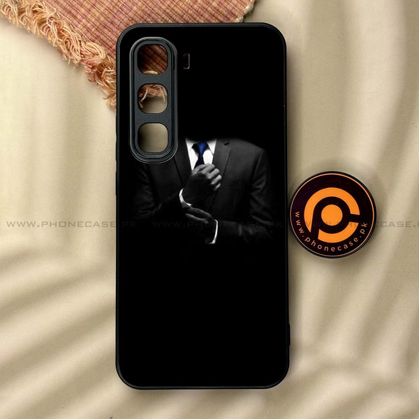 Infinix Hot 60 Pro - Black Art Design 1 - Premium Metal Printed soft Bumper shock Proof Case CS-38699 CS-41824 CS-42333