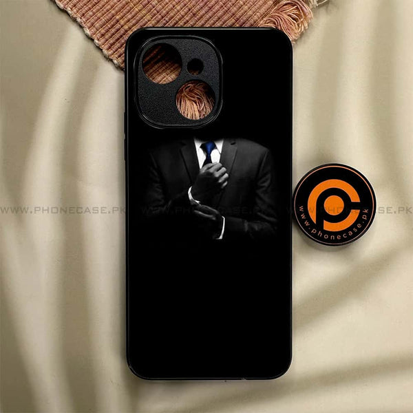 Tecno Spark 40C - Black Art Series - Premium Metal Printed soft Bumper shock Proof Case