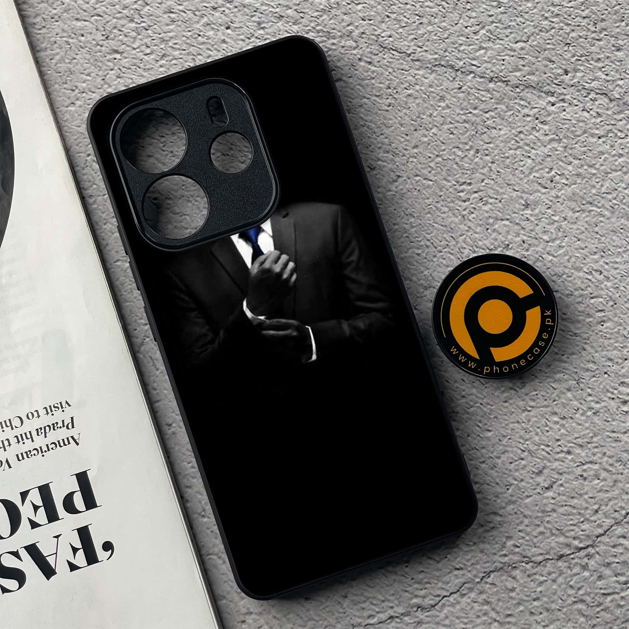 Xiaomi Redmi Note 14 - Black Art Series - Premium Printed Glass soft Bumper shock Proof Case