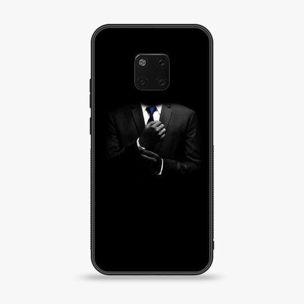 Huawei Mate 20 Pro - Black Art Design 1 - Premium Printed Glass soft Bumper shock Proof Case CS-49206