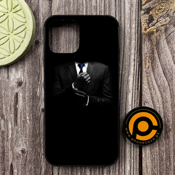 iPhone 12 - Black Art Design 1  - Premium Metal Printed soft Bumper shock Proof Case CS-33197