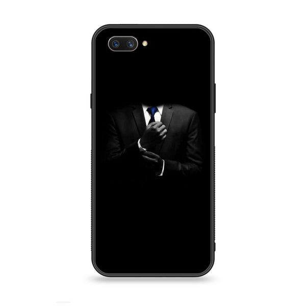 Oppo A3s - Black Art Design 1 - Premium Printed Glass soft Bumper shock Proof Case CS-15715