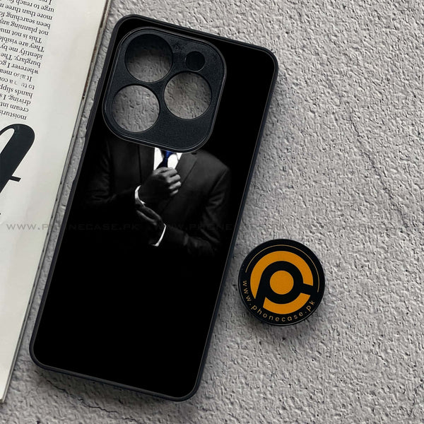 Tecno Spark 20C - Black Art Series - Premium Printed Glass soft Bumper shock Proof Case