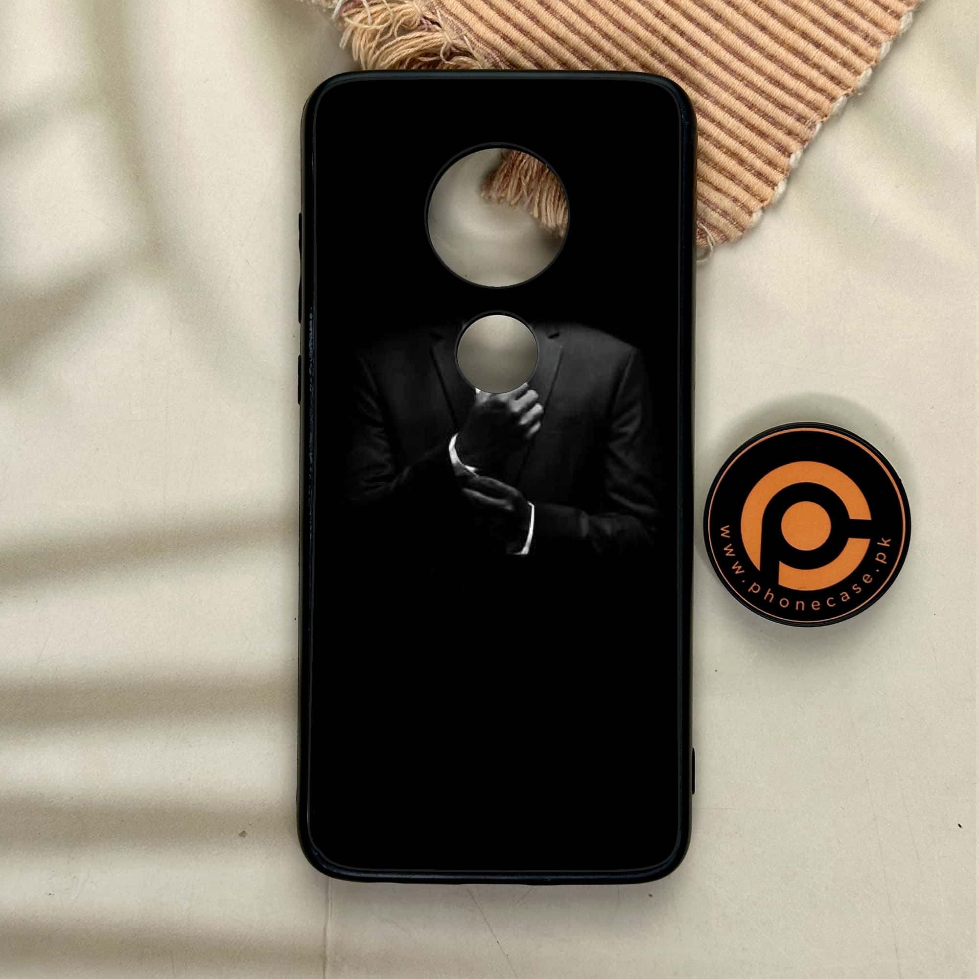 Moto G7 - Black Art Series - Premium Printed Glass soft Bumper shock Proof Case