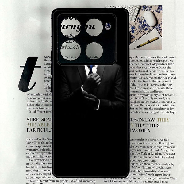 Infinix Note 40 Pro Plus - Black Art Series - Premium Metal Printed soft Bumper shock Proof Case