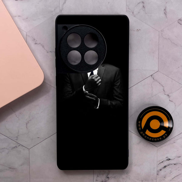 OnePlus 12R - Black Art Series - Premium Metal Printed soft Bumper shock Proof Case