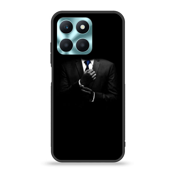 Honor X6a - Black Art Series - Premium Printed Glass soft Bumper shock Proof Case