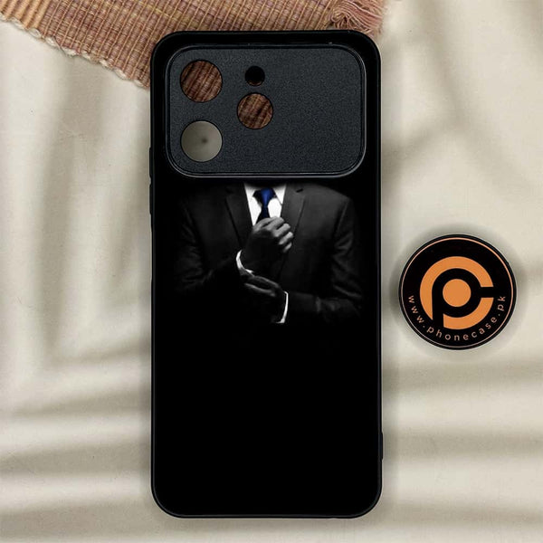 Tecno Spark 40 - Black Art Series - Premium Metal Printed soft Bumper shock Proof Case