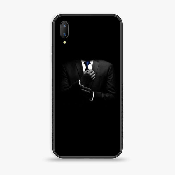Vivo V11 - Black Art Series - Premium Printed Glass soft Bumper shock Proof Case