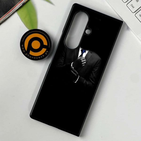 Samsung Galaxy Z Fold 7 - Black Art Series - Premium Metal Printed soft Bumper shock Proof Case