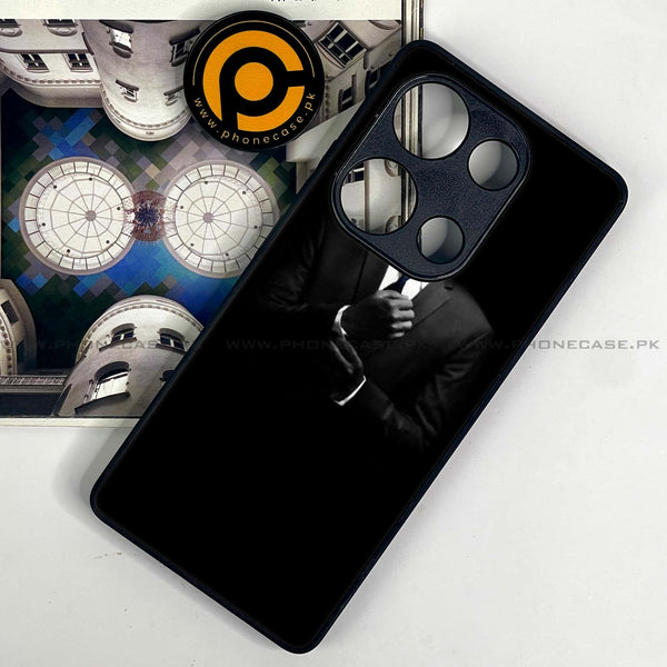 Redmi Note 13 Pro 4G - Black Art Series - Premium Metal  Printed soft Bumper shock Proof Case CS-27166