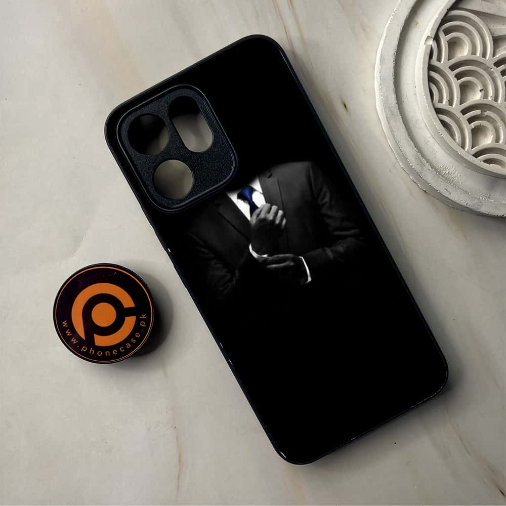 Oppo Reno 14F - Black Art Series - Premium Metal Printed Soft Bumper Shockproof Case
