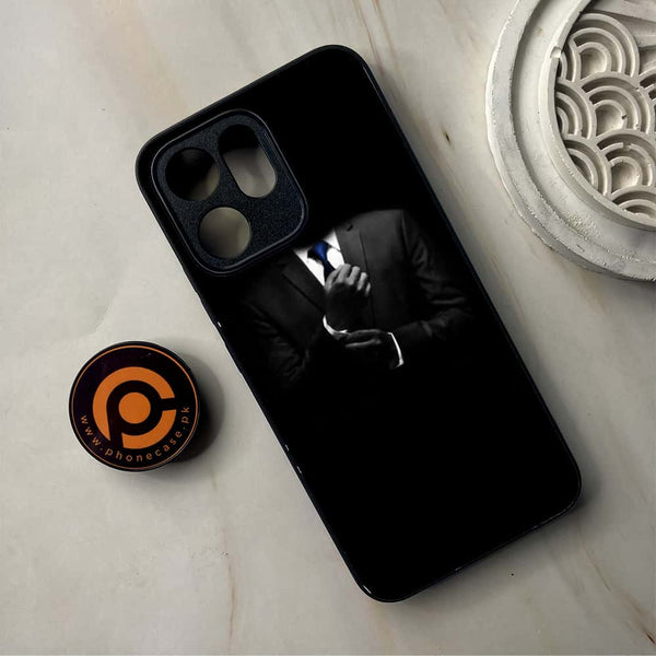 Oppo Reno 14F - Black Art Series - Premium Metal Printed Soft Bumper Shockproof Case