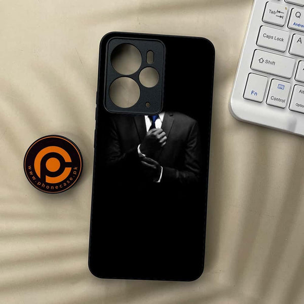 Realme 14 5G - Black Art Design 1 - Premium Metal Printed soft Bumper Shock Proof Case CS-42430 CS-42977