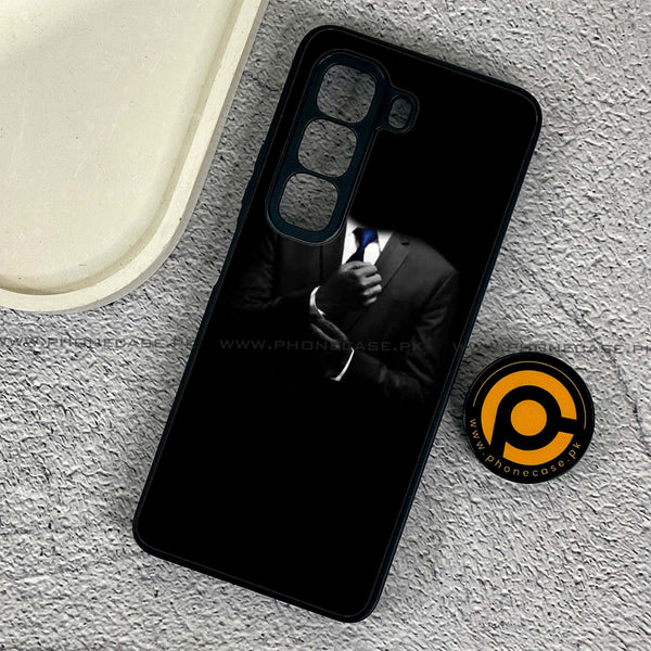 Infinix Hot 50 Pro - Black Art Design 1 - Premium Metal Printed soft Bumper shock Proof Case CS-39024 CS-39407  CS-39436