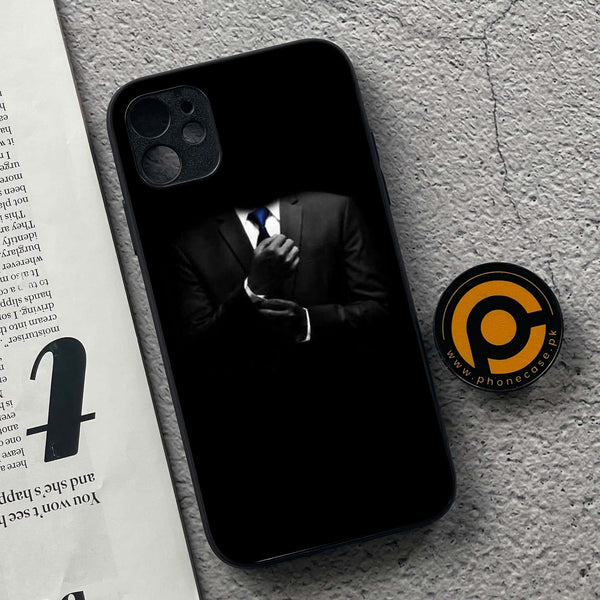 iPhone 11  Black Art Series  Premium Printed Glass soft Bumper shock Proof Case