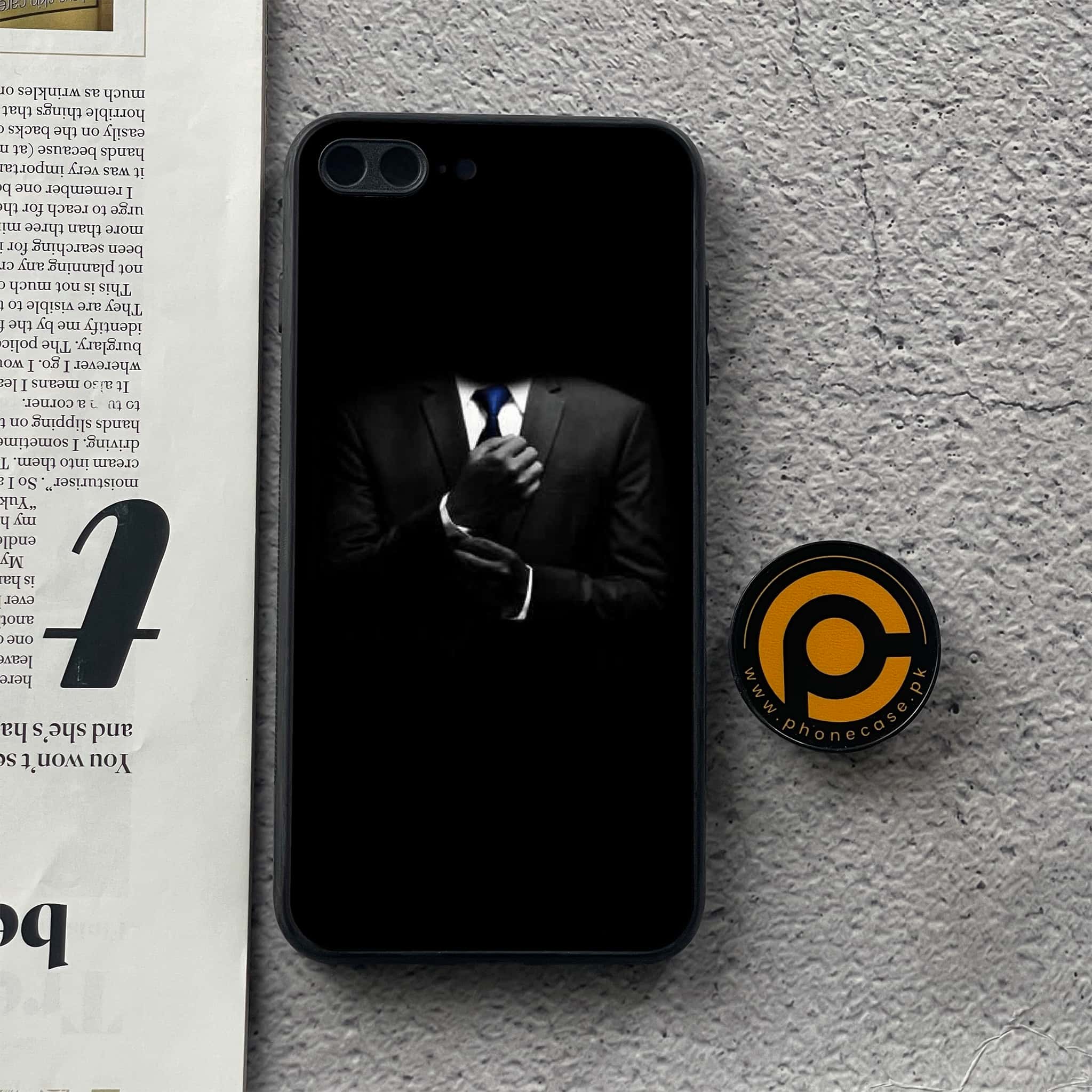 iPhone 7Plus - Black Art Series - Premium Printed Glass soft Bumper shock Proof Case