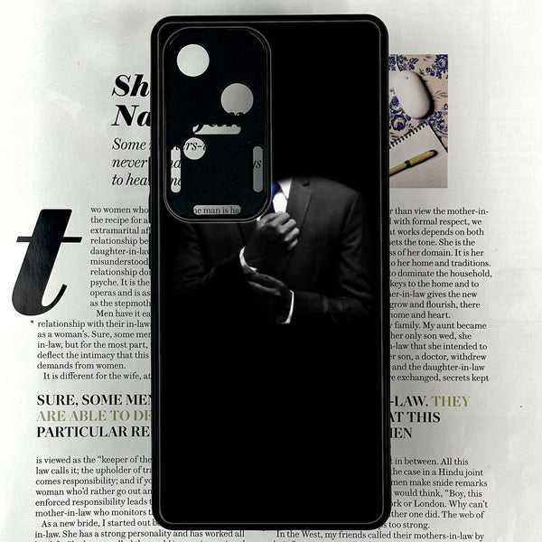 Vivo V30 - Black Art Design 1 - Premium Printed Glass soft Bumper shock Proof Case CS-39919