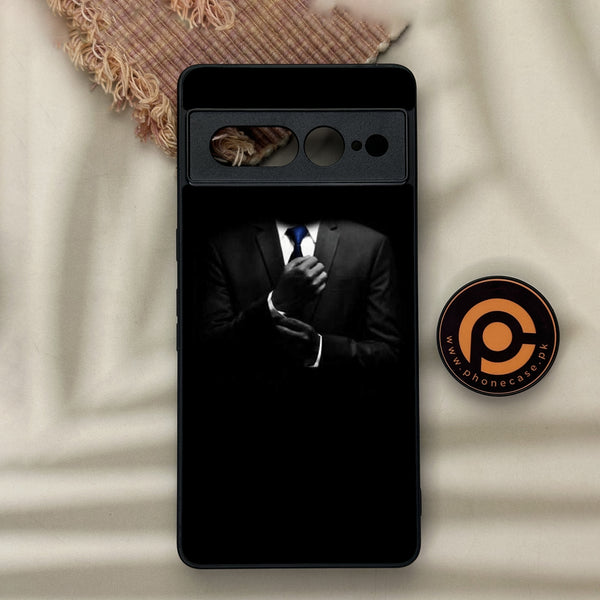 Google Pixel 7 Pro - Black Art Series - Premium Metal Printed soft Bumper Shock Proof Case