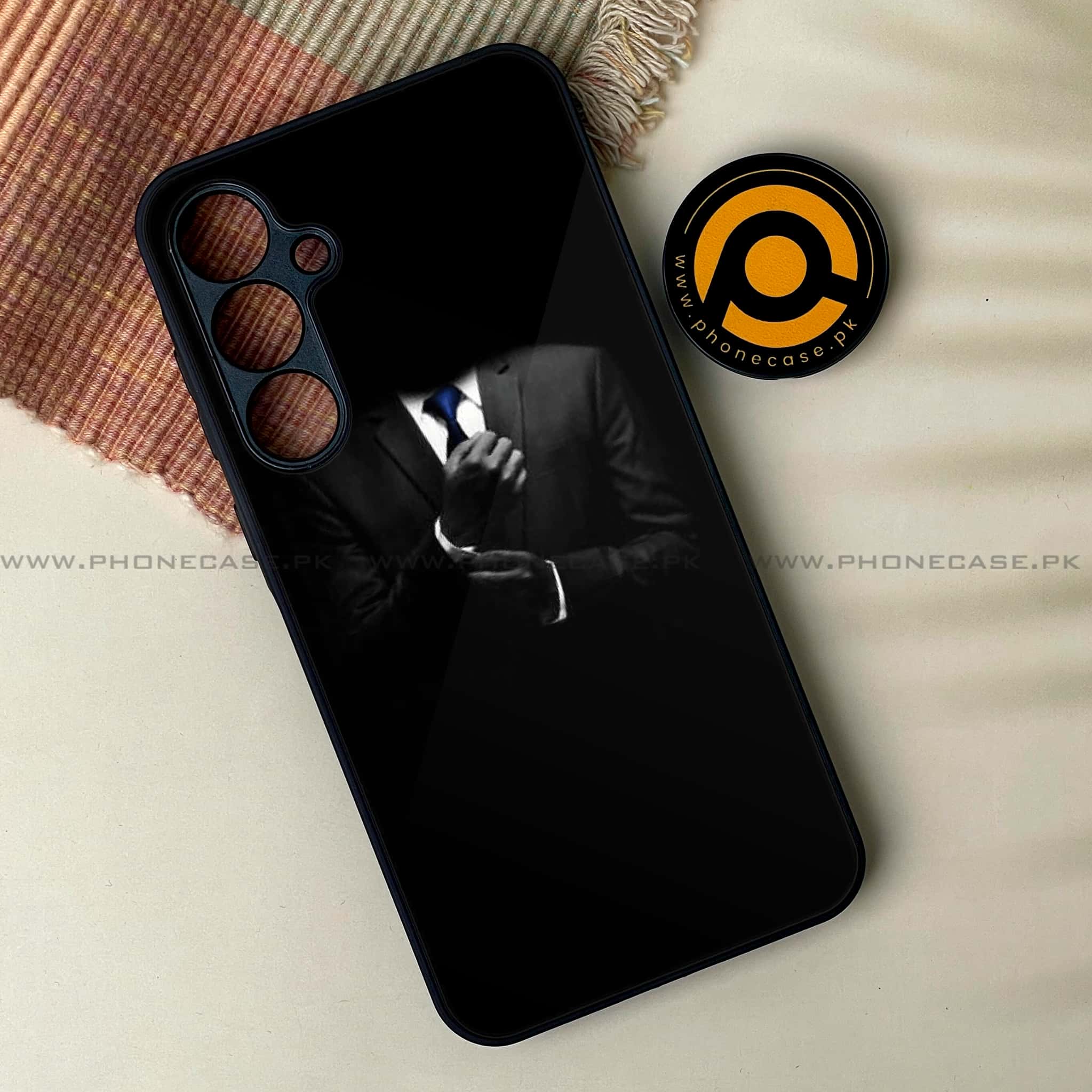 Samsung Galaxy A54 - Black Art Series - Premium Printed Glass soft Bumper shock Proof Case