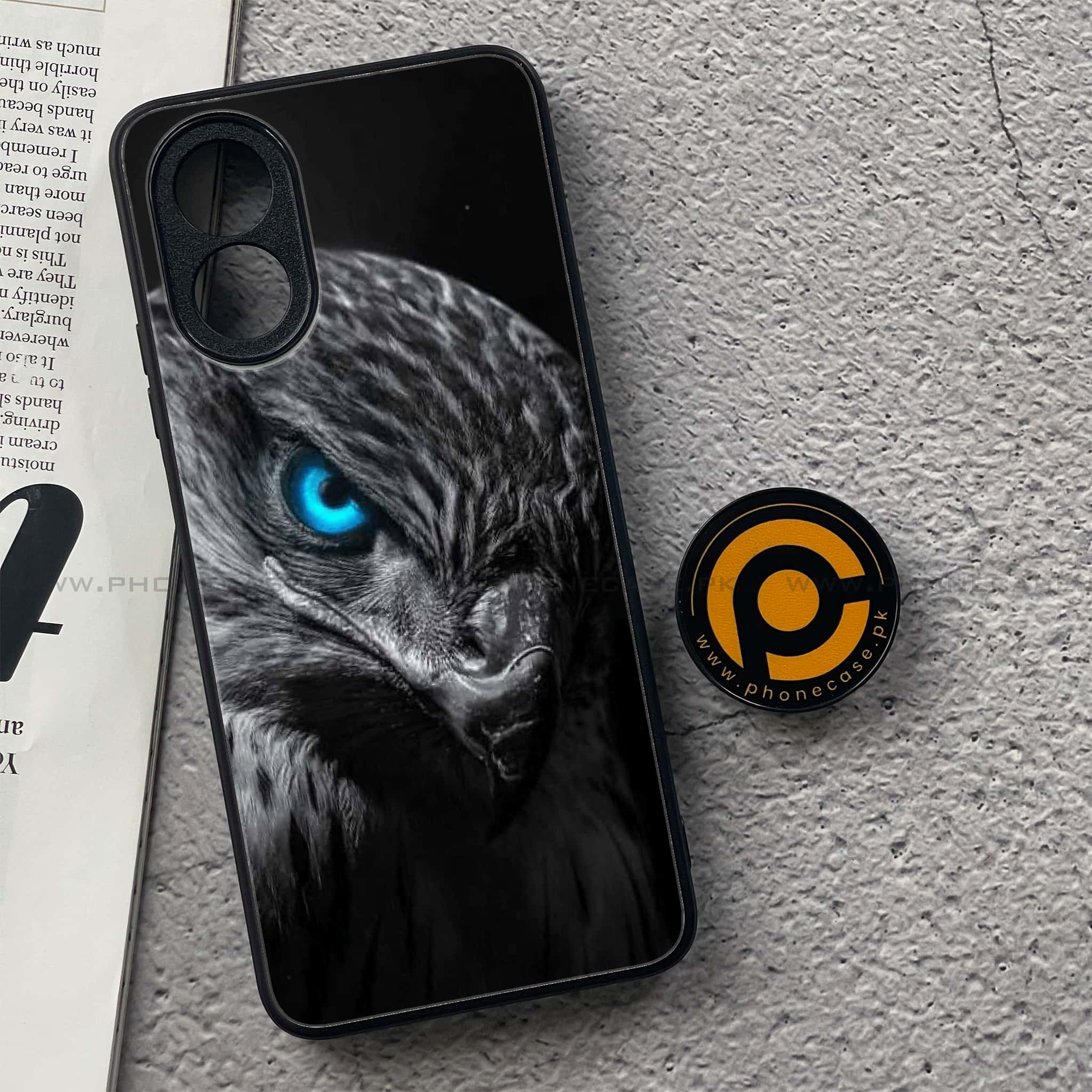 Oppo A18 4G - Black Art Series - Premium Printed Glass soft Bumper shock Proof Case