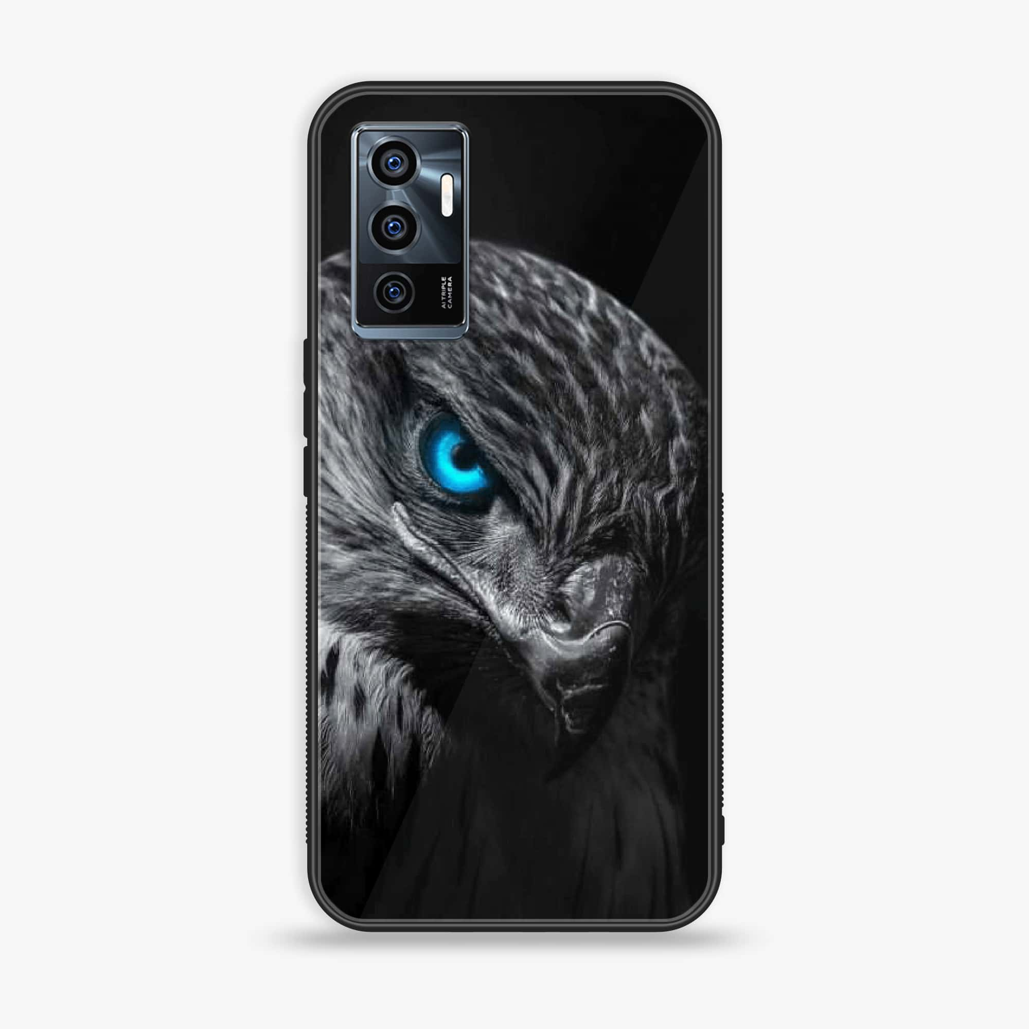 Vivo V23e - Black Art Series - Premium Printed Glass soft Bumper shock Proof Case