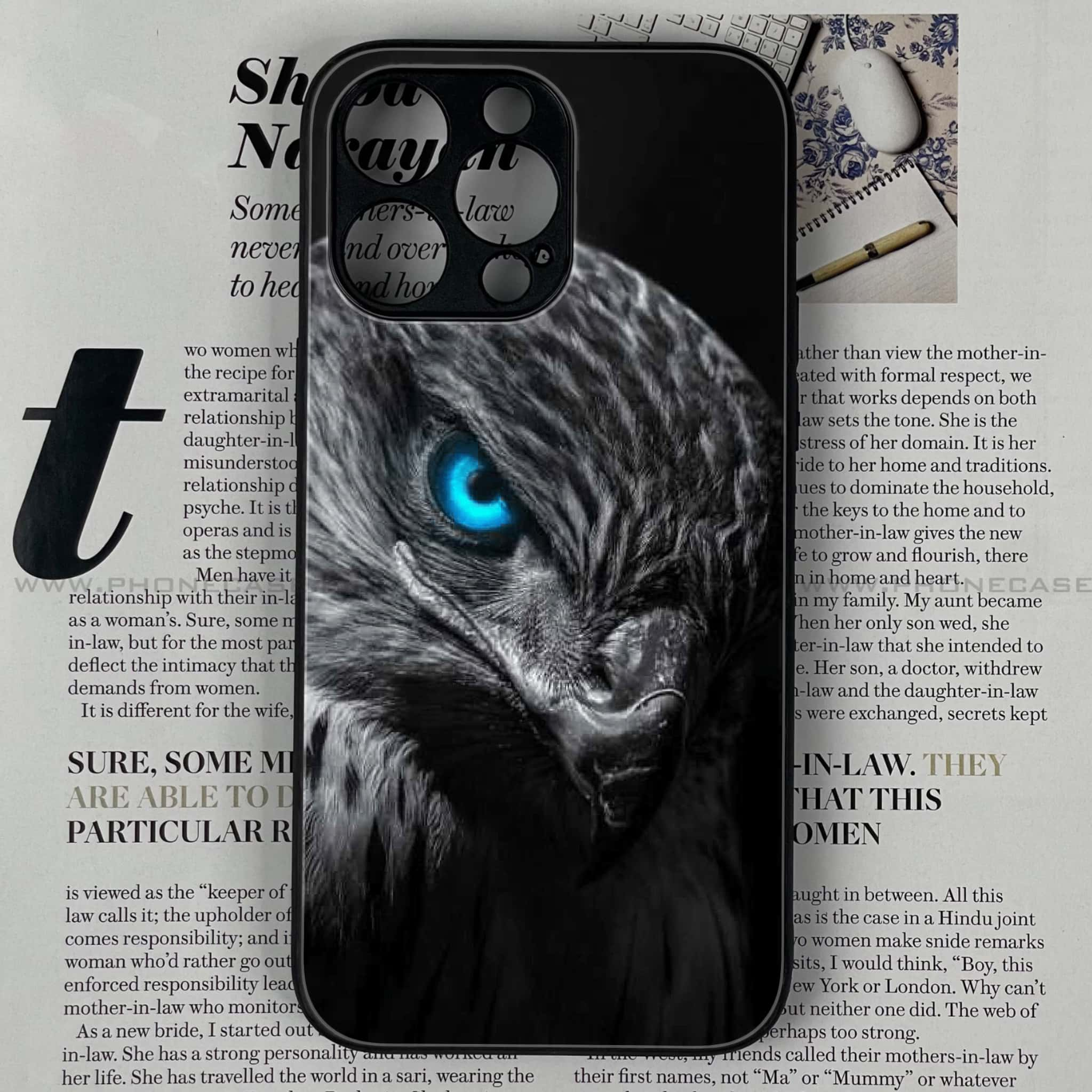 iPhone 14 Pro - Black Art Series - Premium Printed Glass soft Bumper shock Proof Case