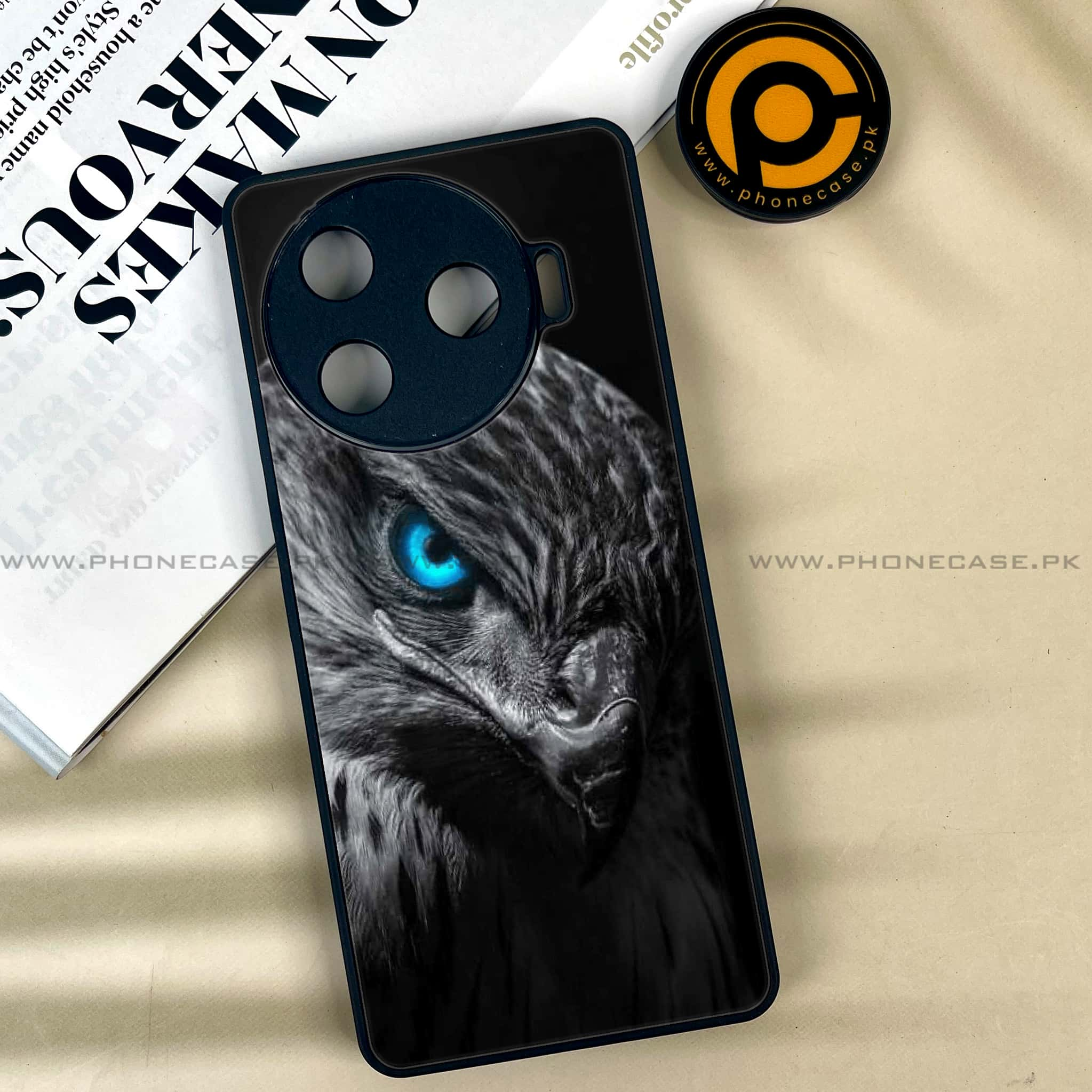 Tecno Camon 30 Pro - Black Art Series - Premium Printed Glass soft Bumper shock Proof Case