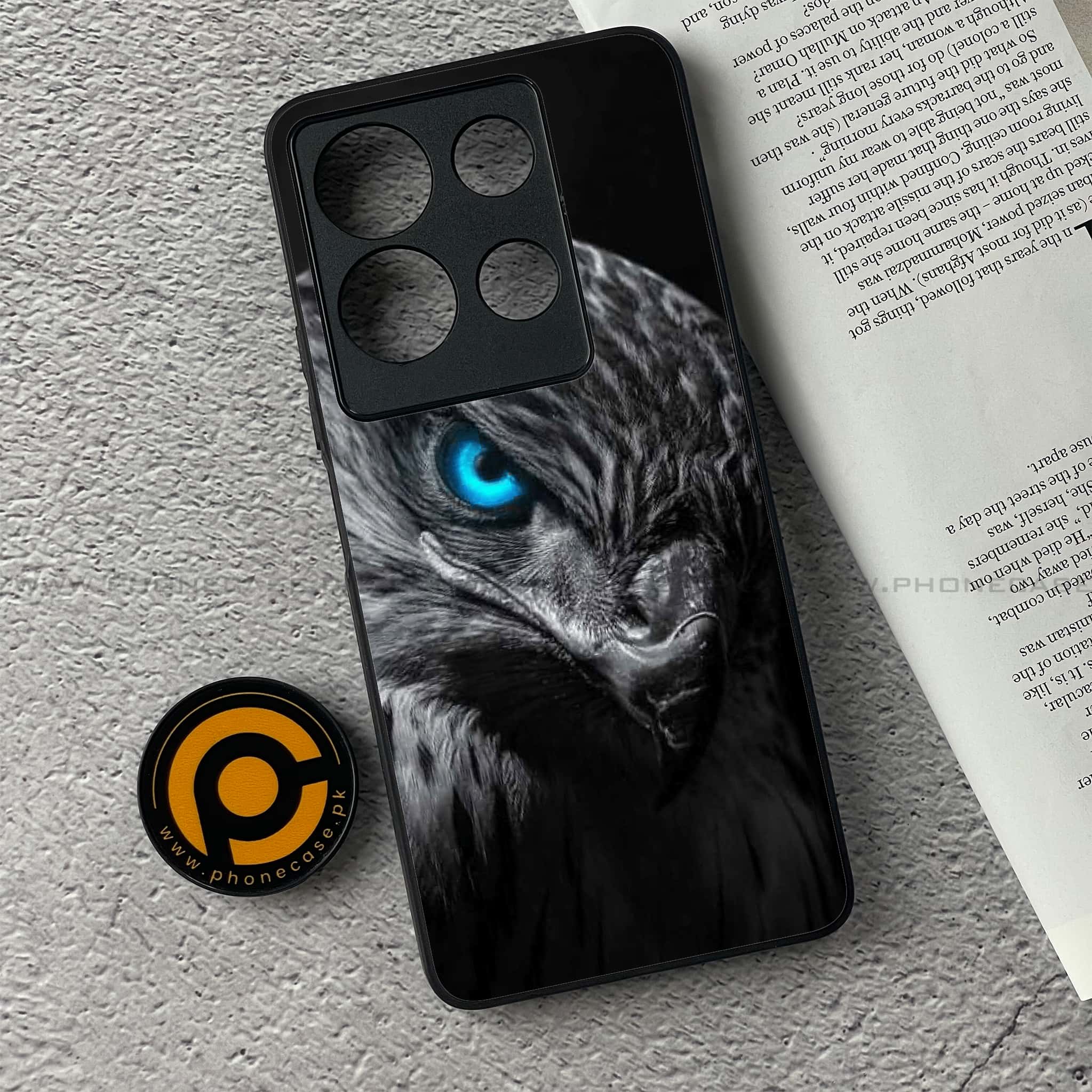 Infinix Note 30 - Black Art Series - Premium Printed Glass soft Bumper shock Proof Case