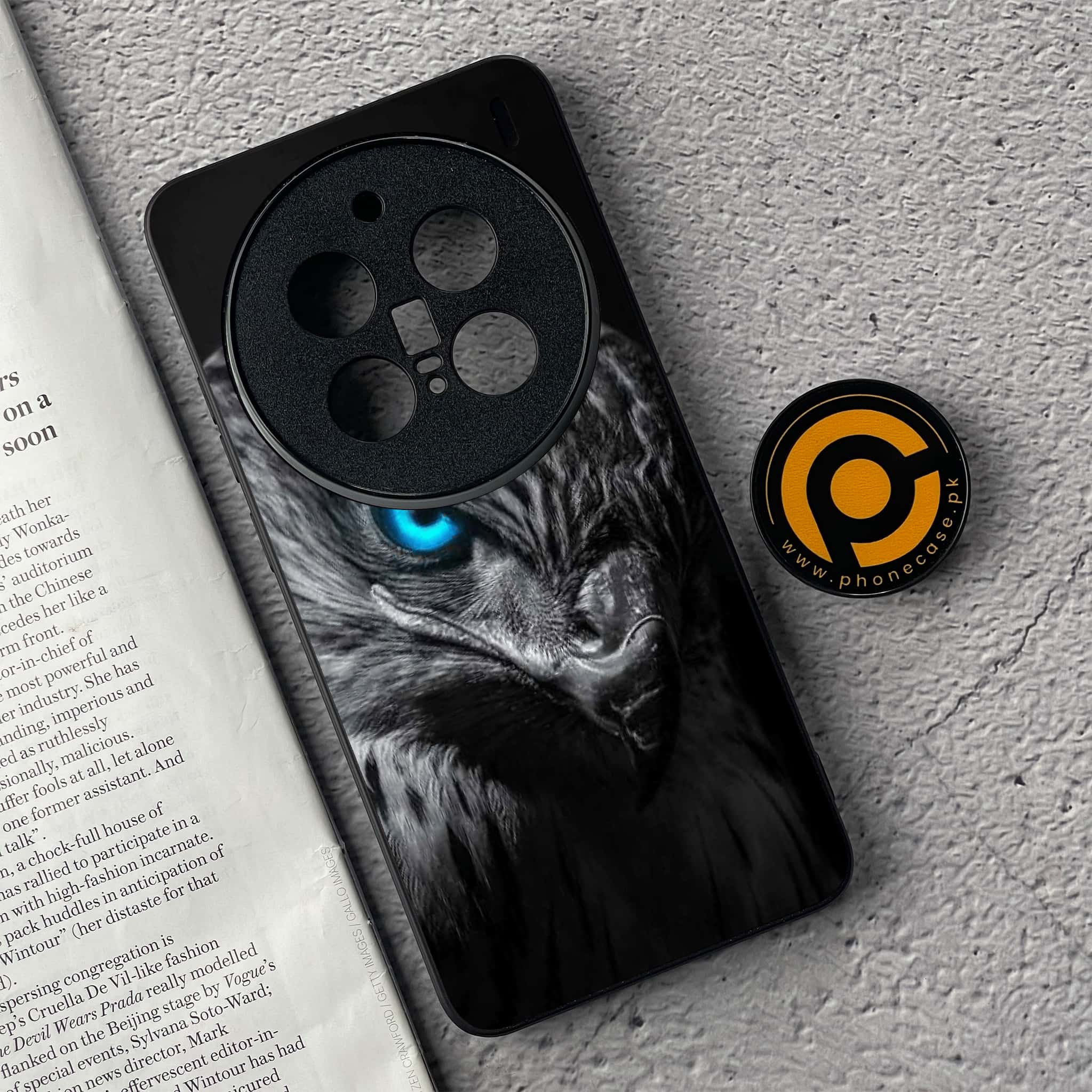Vivo X200 Pro - Black Art Series - Premium Metal  Printed soft Bumper shock Proof Case
