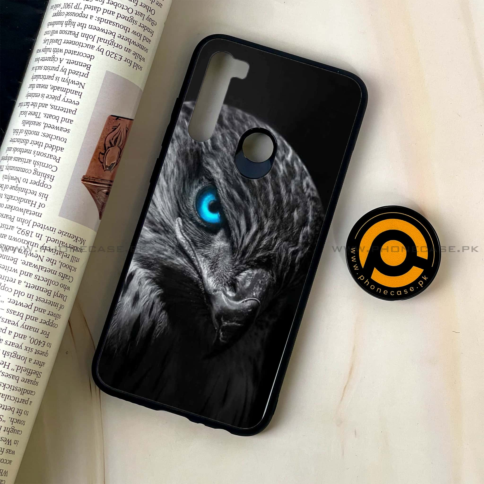 Redmi Note 8 - Black Art Series - Premium Printed Glass soft Bumper shock Proof Case