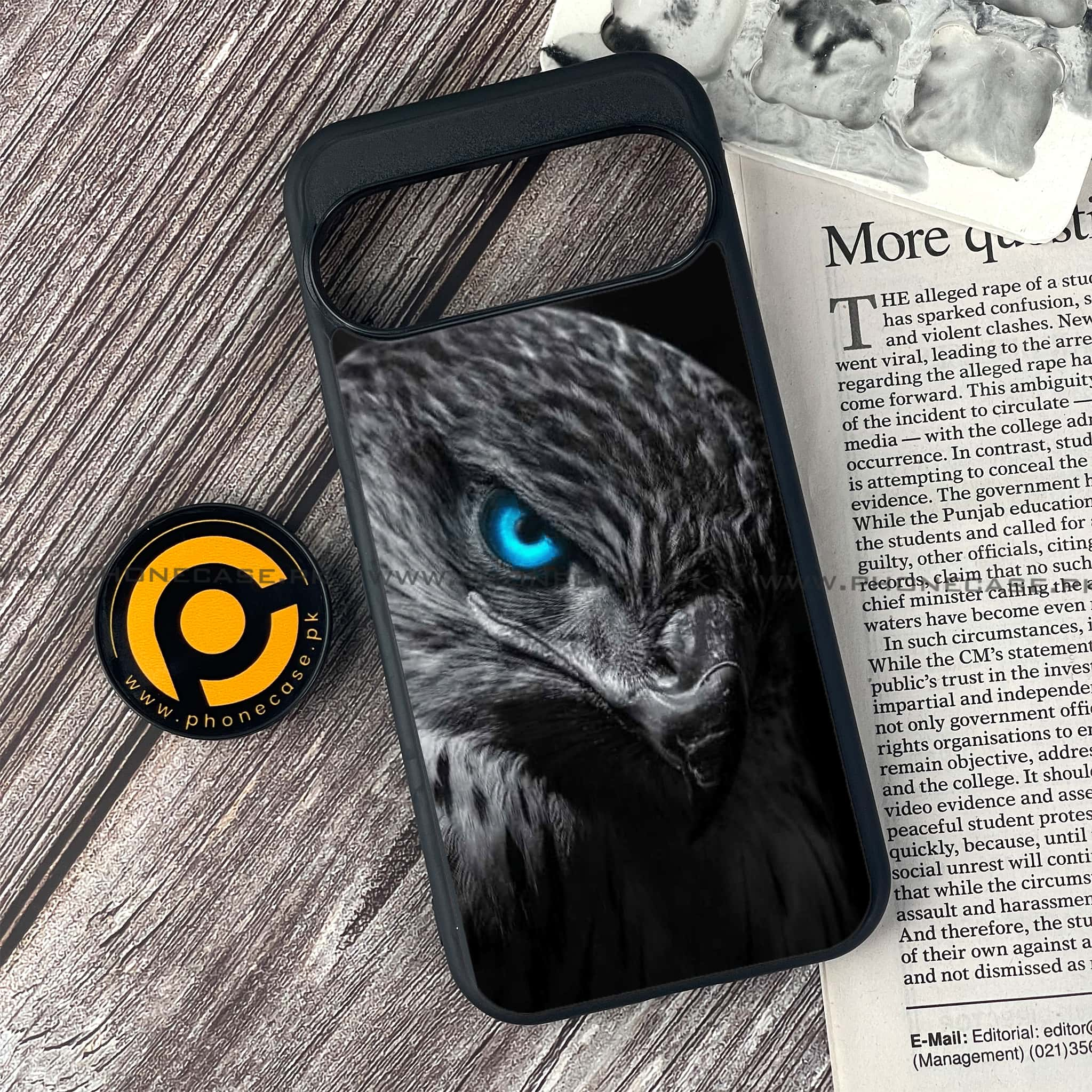 Google Pixel 9 Pro - Black Art Series - Premium Printed Glass soft Bumper shock Proof Case