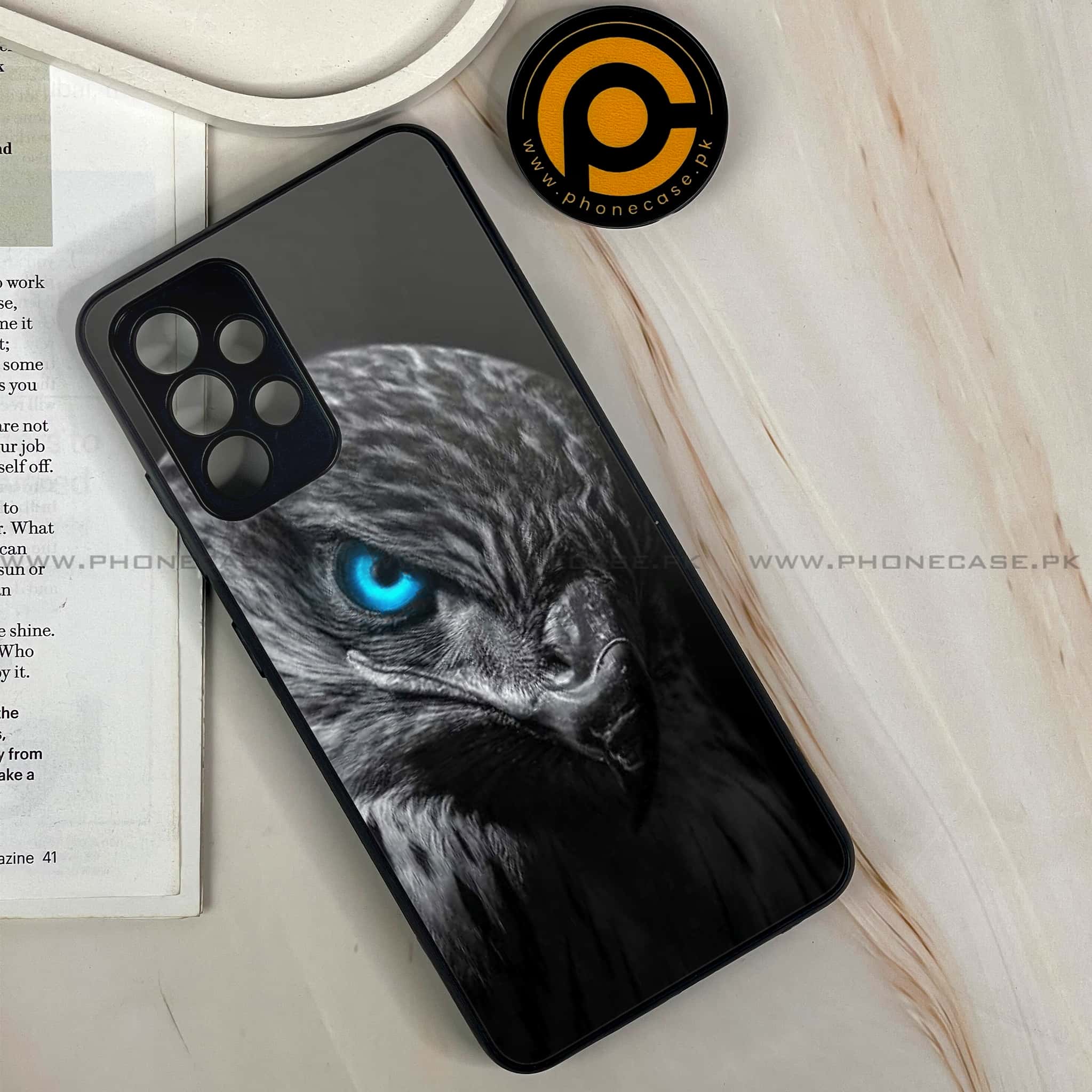 Samsung Galaxy A32 4G- Black Art Series - Premium Printed Glass soft Bumper shock Proof Case