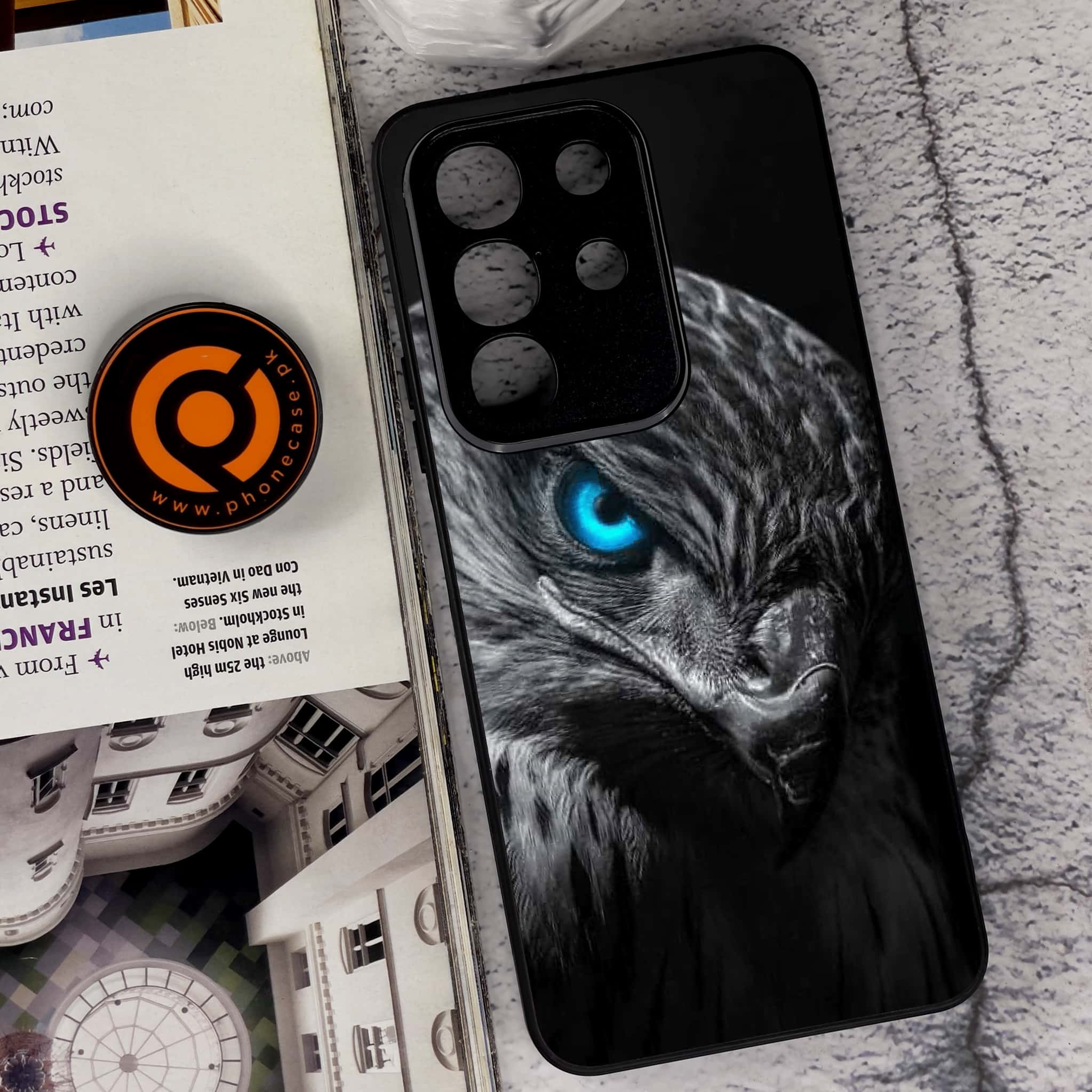 Vivo Y29 4G - Black Art Series - Premium Metal Printed soft Bumper Shock Proof Case