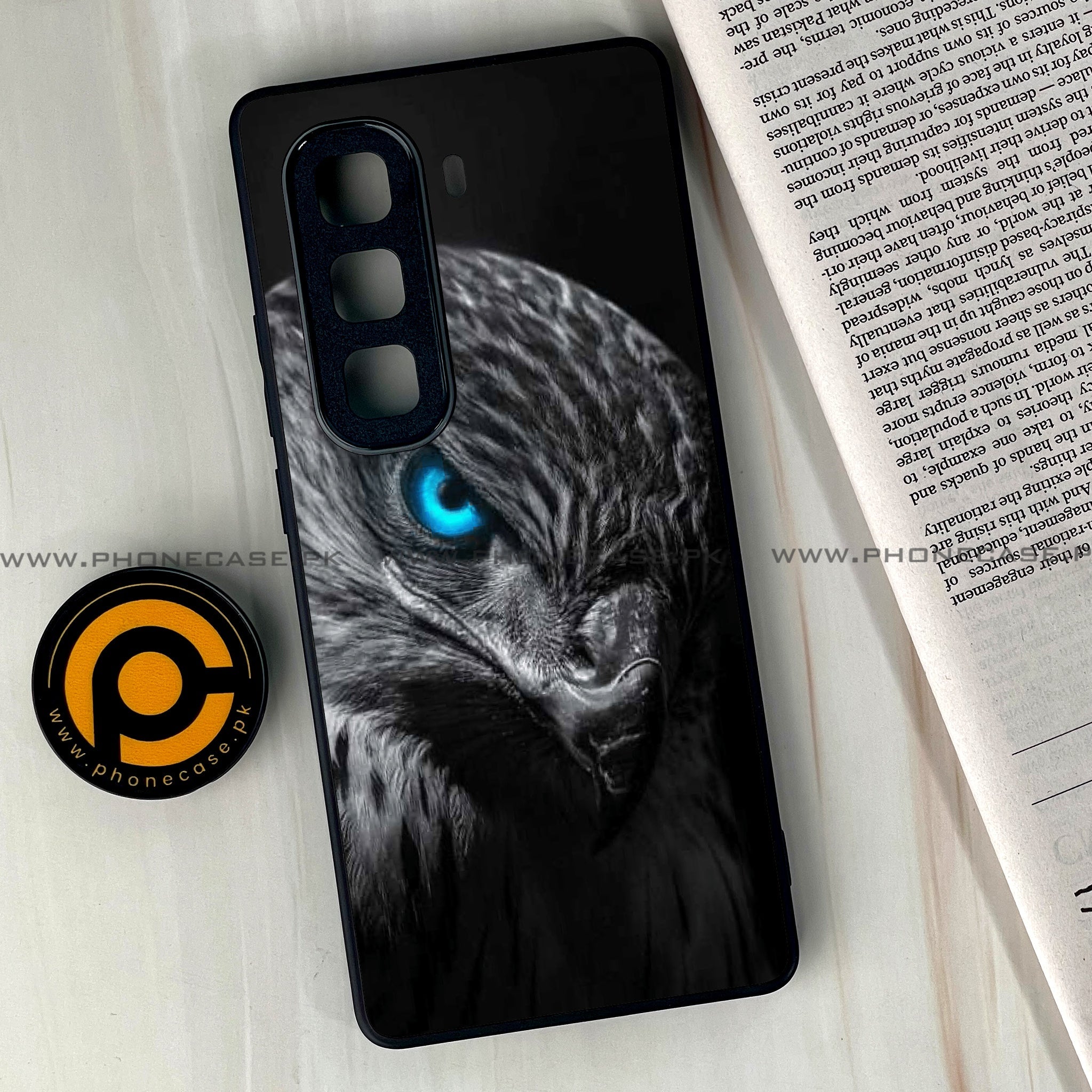 Infinix Hot 60 Pro Plus - Black Art Series - Premium Metal Printed soft Bumper shock Proof Case