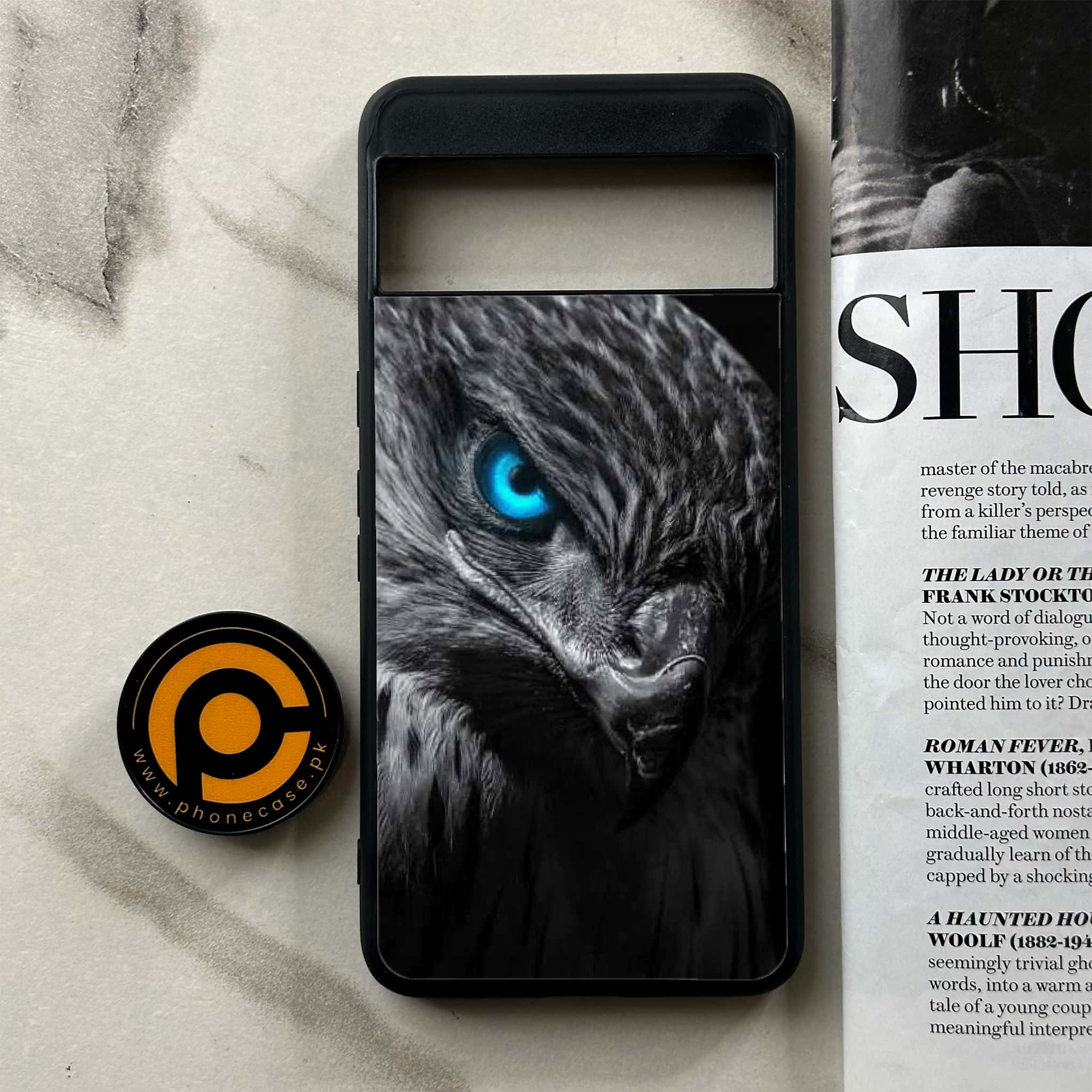 Google Pixel 8 Pro - Black Art Series - Premium Printed Glass soft Bumper shock Proof Case