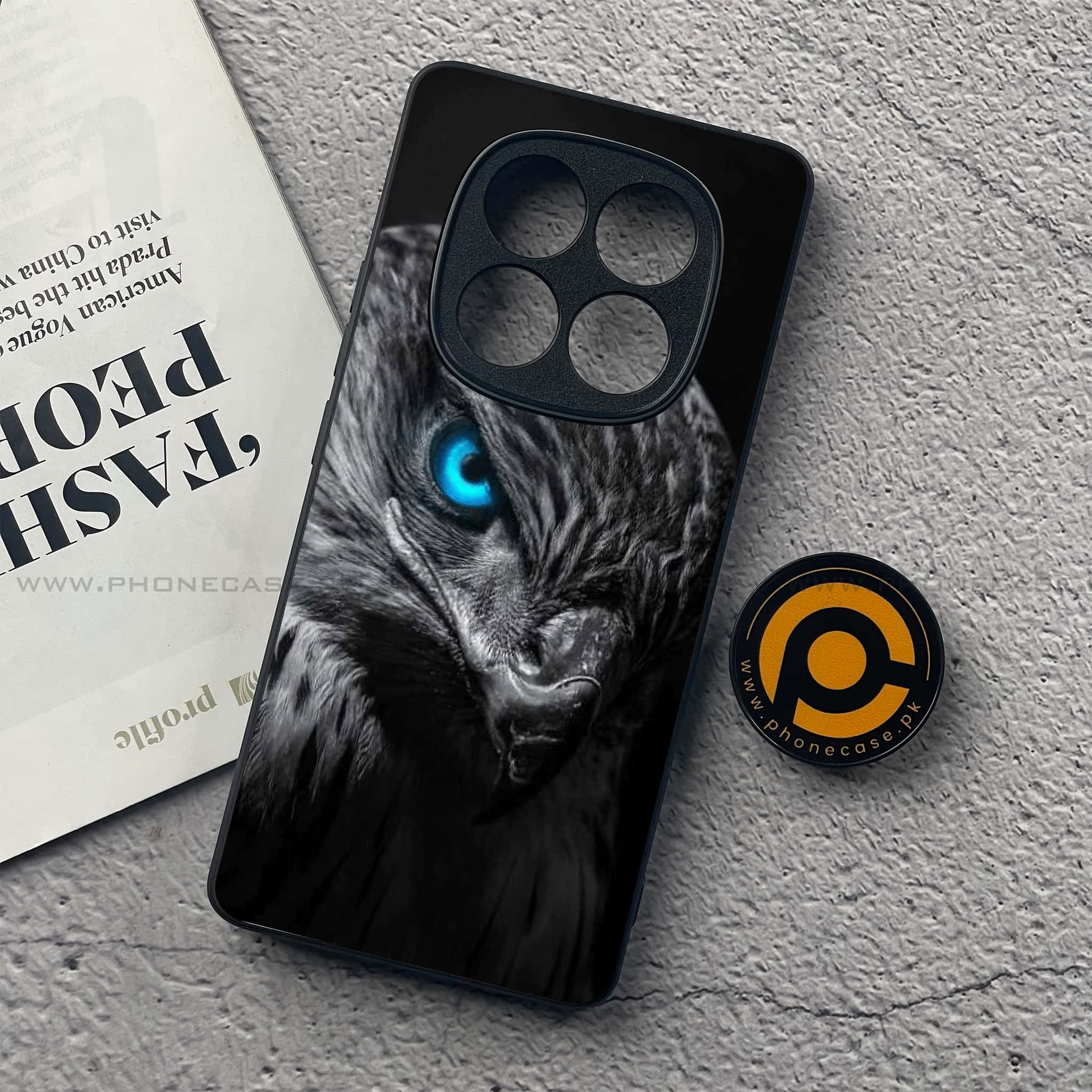 Redmi Note 14 Pro Plus 5G - Black Art Series - Premium Printed Glass soft Bumper shock Proof Case