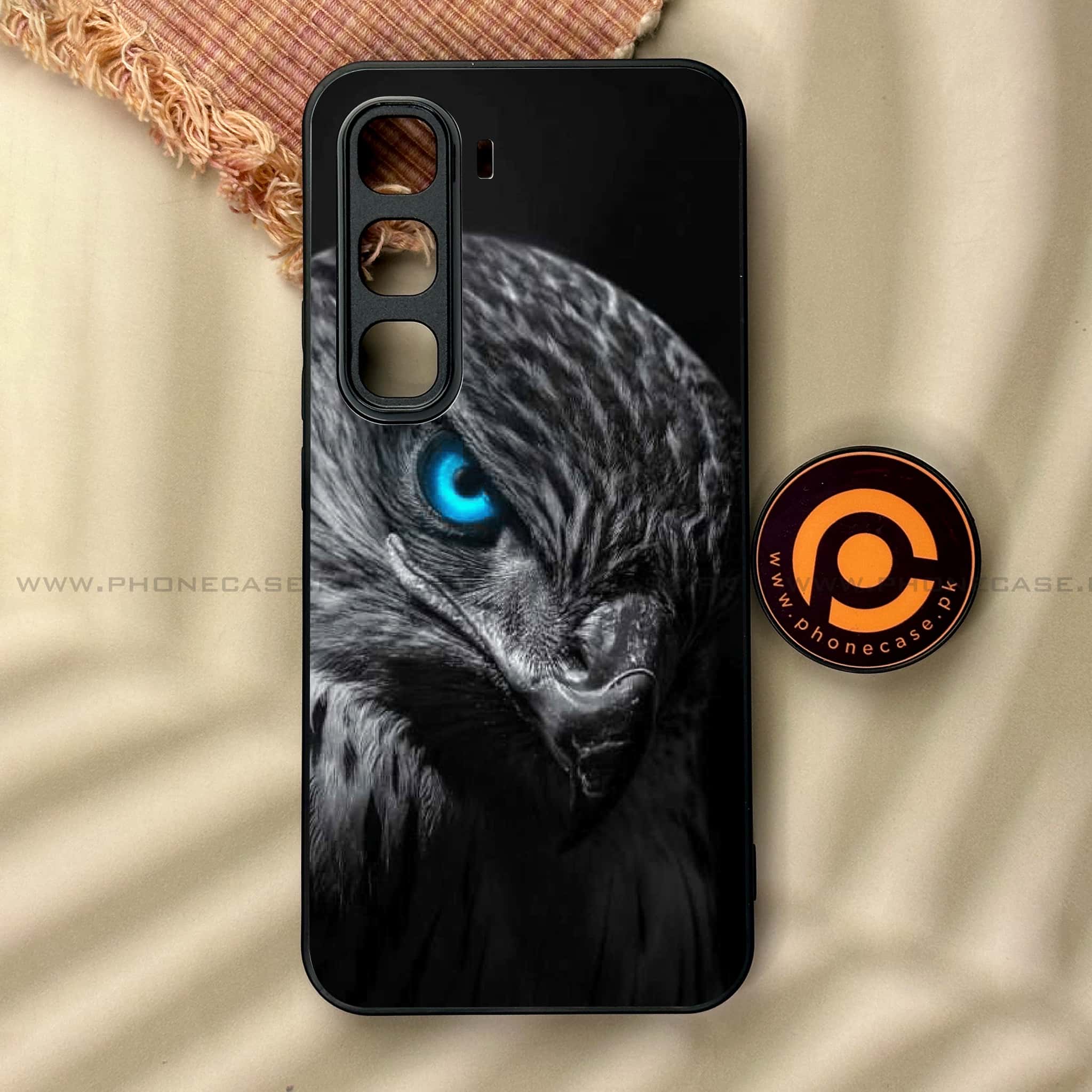 Infinix Hot 60 Pro - Black Art Series - Premium Metal Printed soft Bumper shock Proof Case