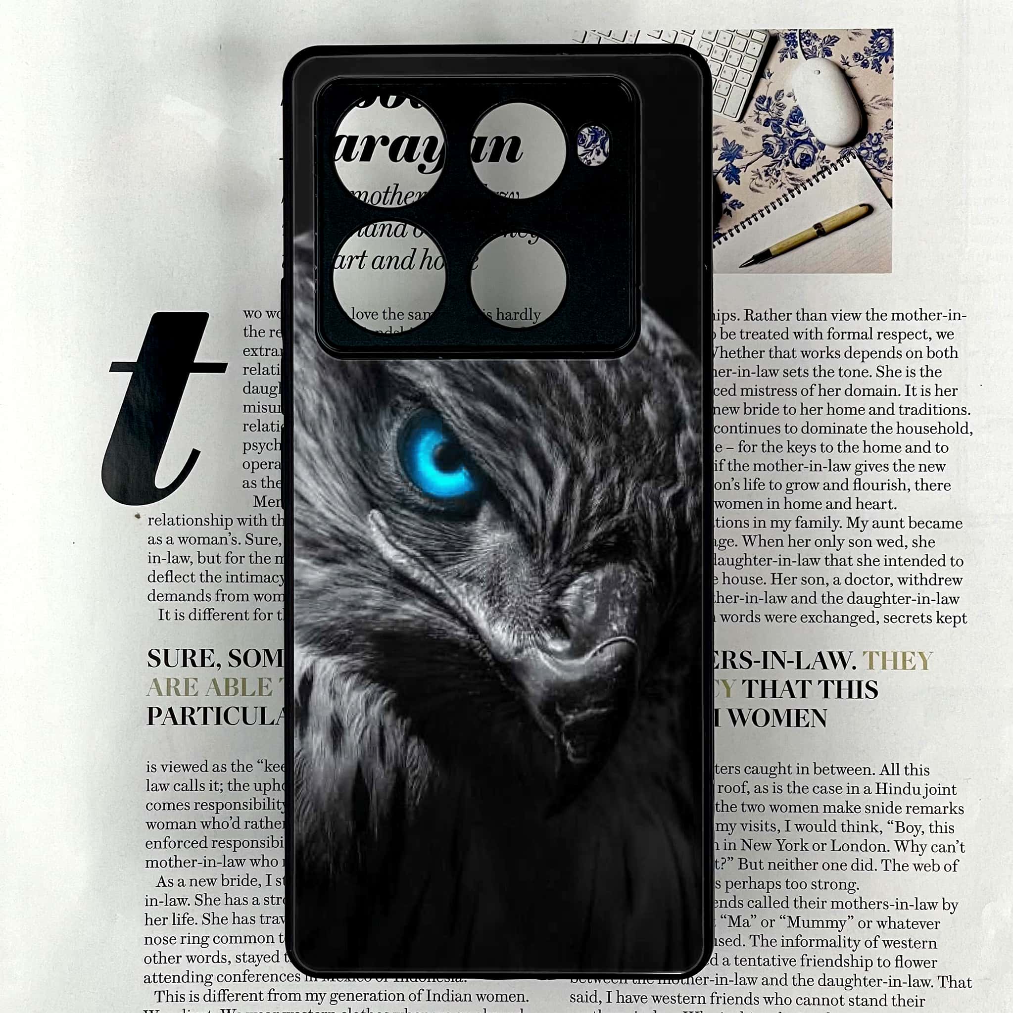 Infinix Note 40 Pro Plus - Black Art Series - Premium Metal Printed soft Bumper shock Proof Case