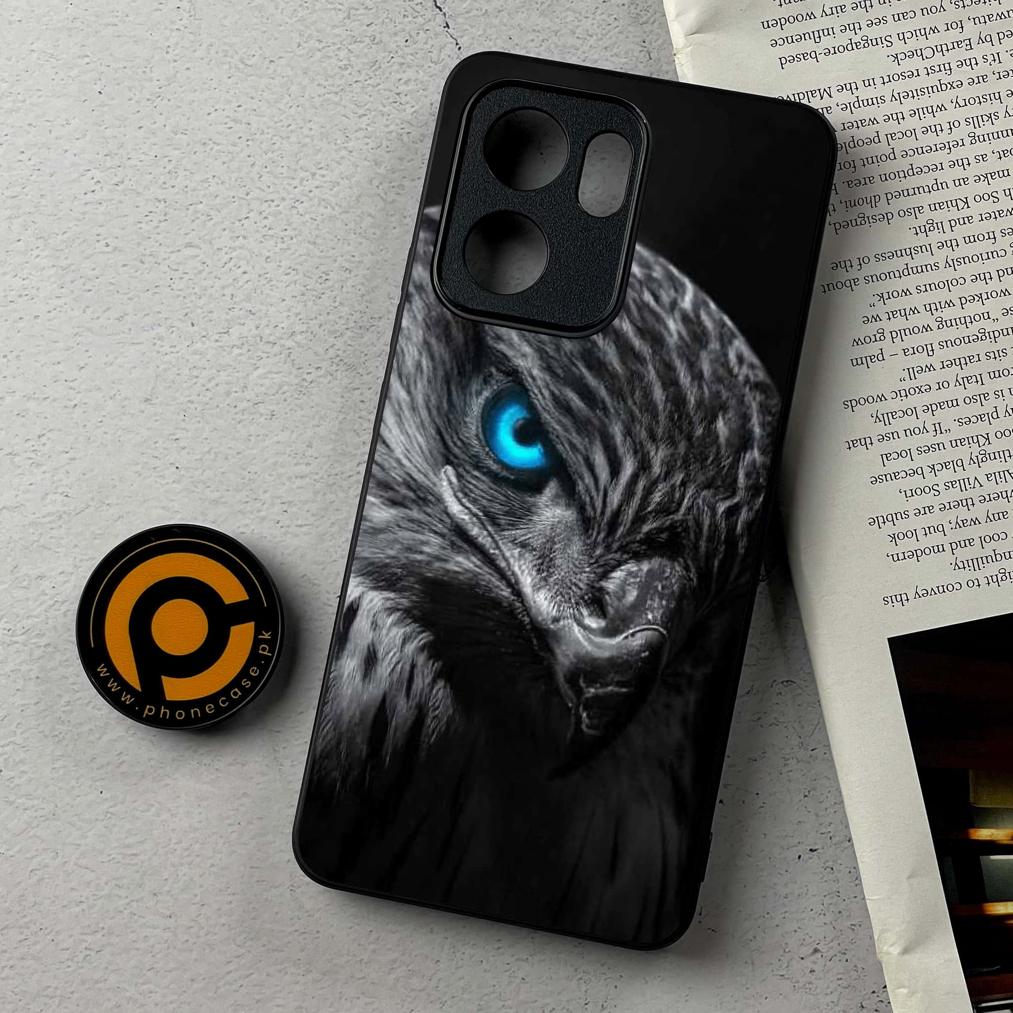 Oppo Reno 13F - Black Art Series - Premium Metal Printed Soft Bumper Shockproof Case